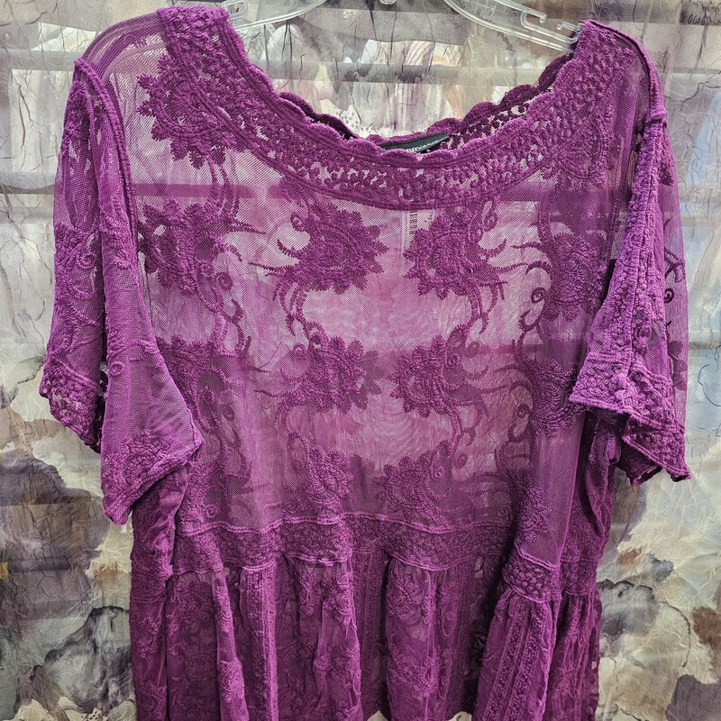 Sheer half sleeve blouse in purple that is sooooo cute and summer fashion just waiting for you!
