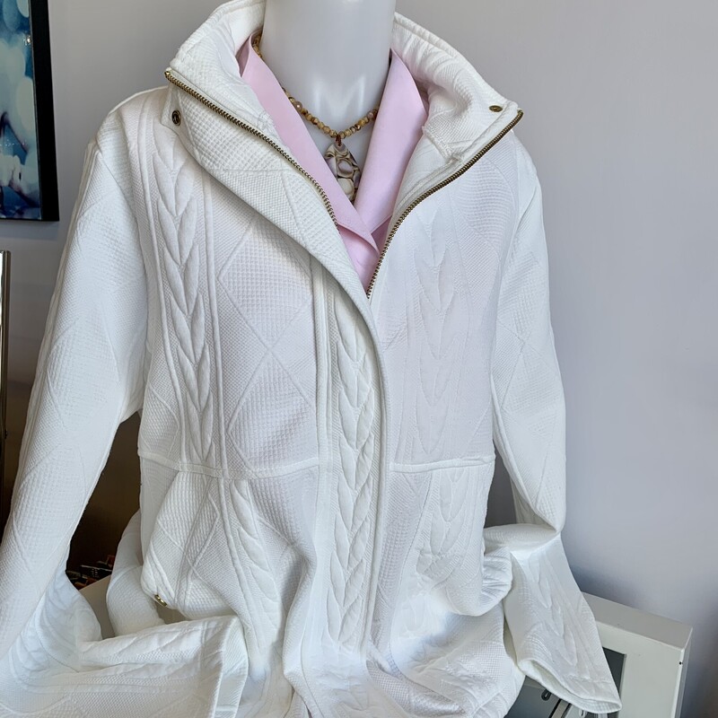 Laurel Grey Zipper Up,
Colour: White,
Size: Large