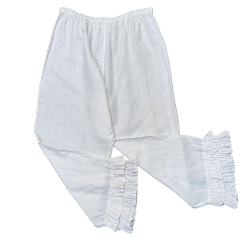 Bodil Linen Pants
Ruffle Trim
Color: White
Size: XLarge