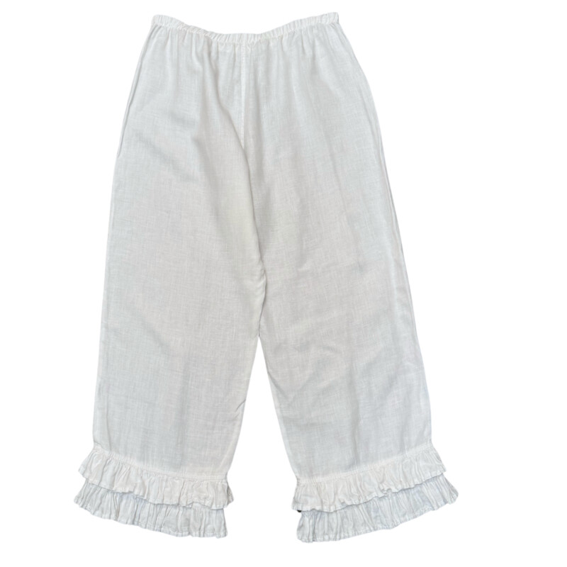 Bodil Linen Pants
Ruffle Trim
Color: White
Size: XLarge