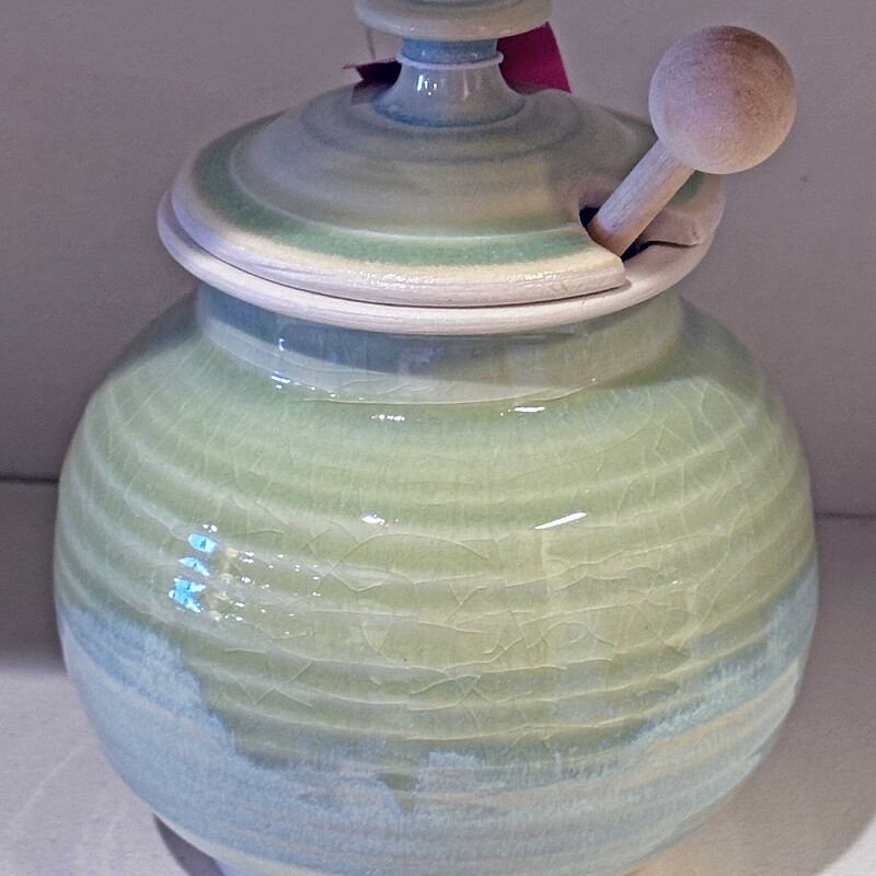 Green Handmade Honey Jar
6 In Tall.