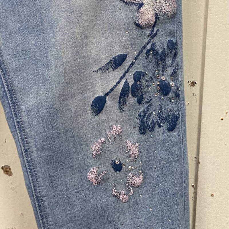 Den Floral Painted Jean
Blue
Size: 12