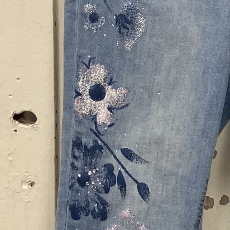 Den Floral Painted Jean
Blue
Size: 12