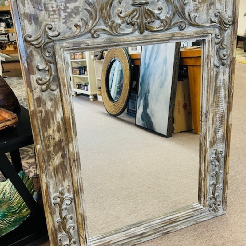 Wood Fleur De Lis Mirror
