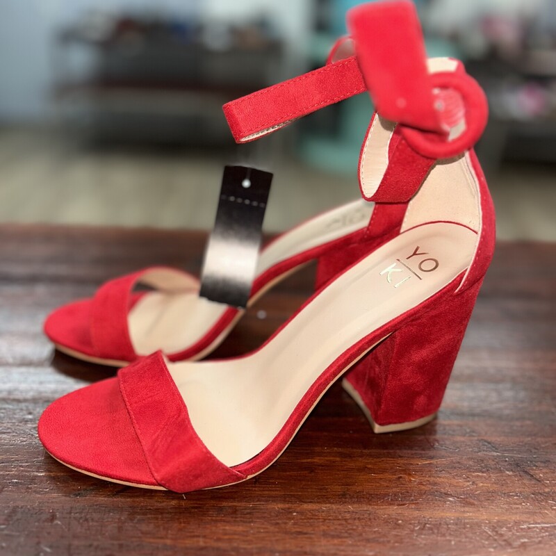 A9 Red Suede Heels