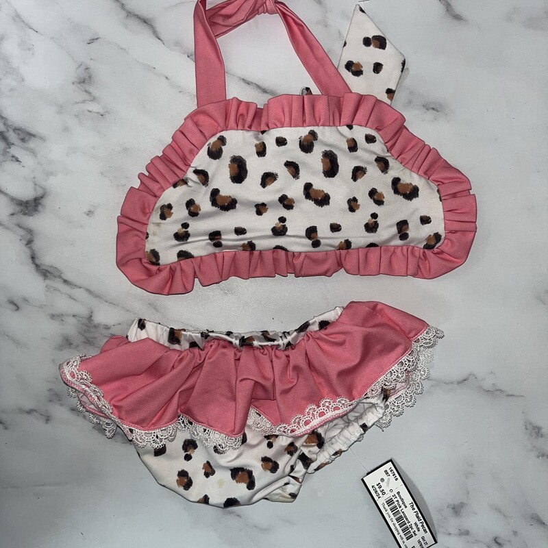 2T Pink Leopard 2pc Set, White, Size: Girl 2T