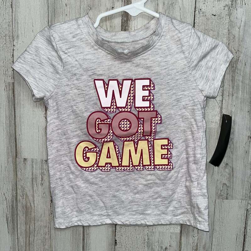 2T We Got Game Tee, Grey, Size: Girl 2T