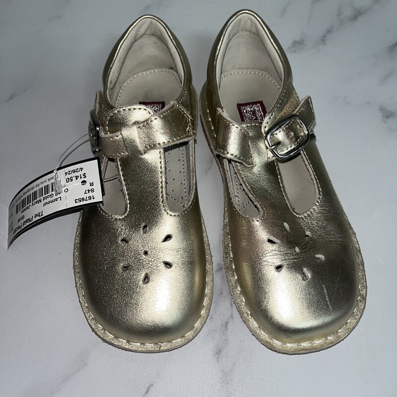 12 Gold Mary Janes