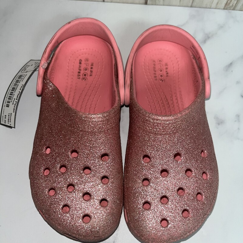 13 Pink Glitter Crocs