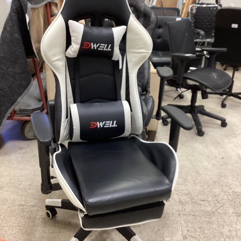 Dwell Gaming Chair, White, Blk
27 in w