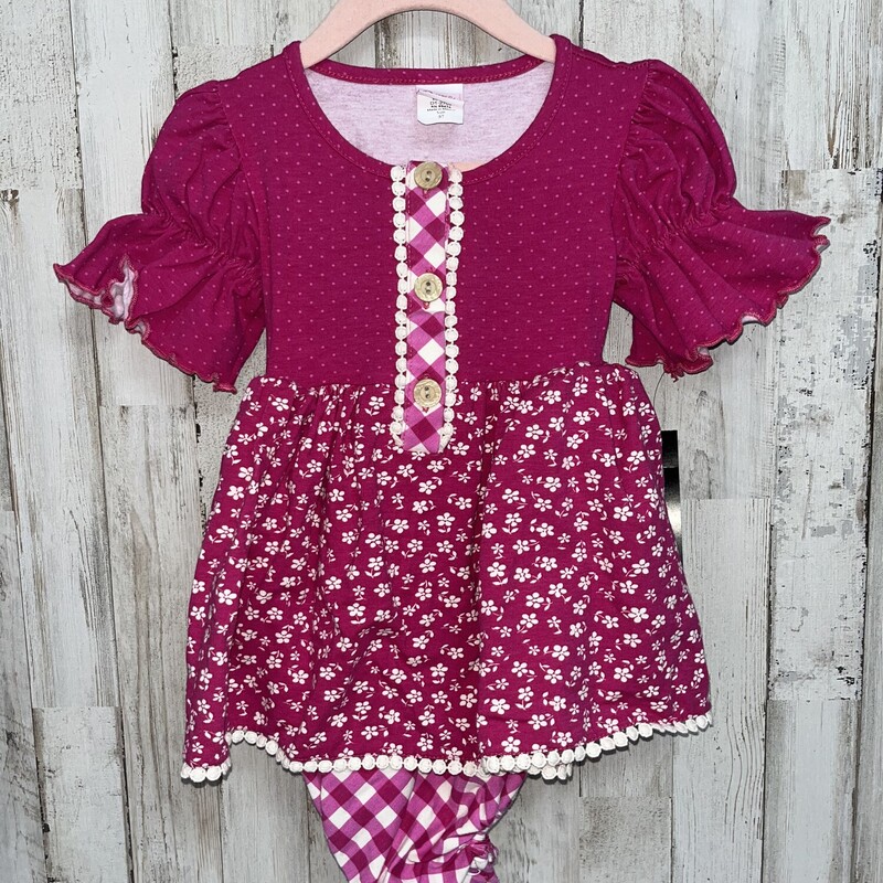 3T Pink Floral Bubble, Pink, Size: Girl 3T