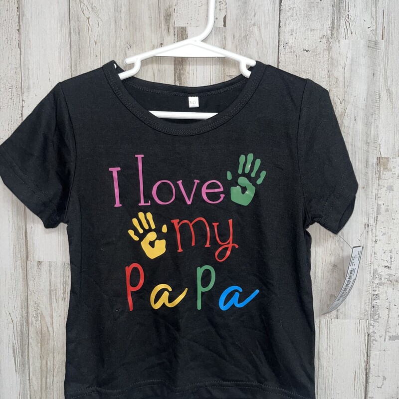 3/4 Love My Papa Tee, Black, Size: Girl 3T