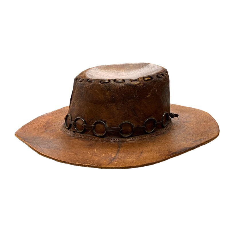 Fiesta Cowgir Leather  Hat, Brown, Size: None