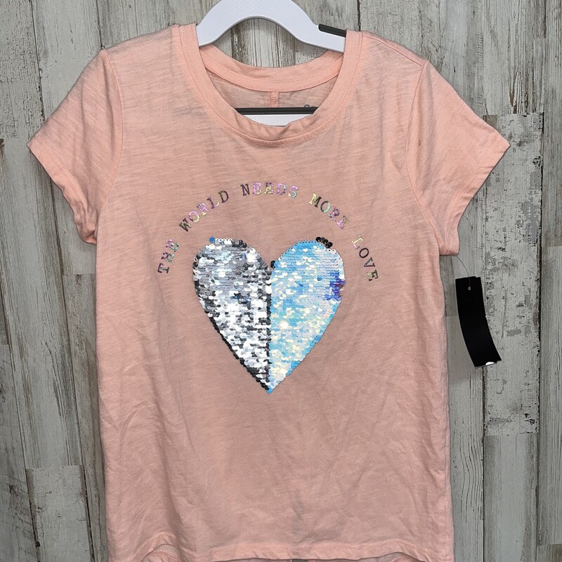 8 Peach More Love Tee, Pink, Size: Girl 7/8