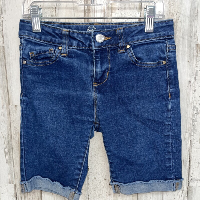 8 Denim Cuff Shorts, Blue, Size: Girl 7/8