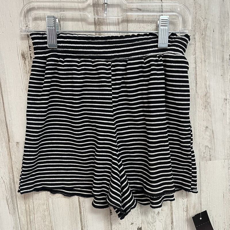 6X Black Striped Shorts, Black, Size: Girl 6/6x