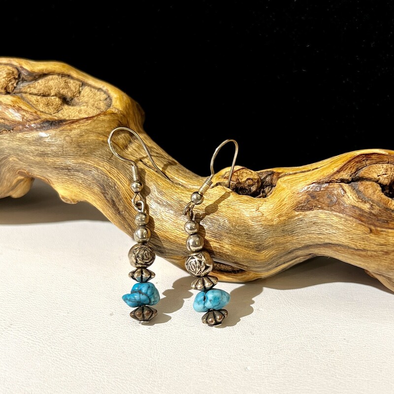 Turquoise chunk earrings