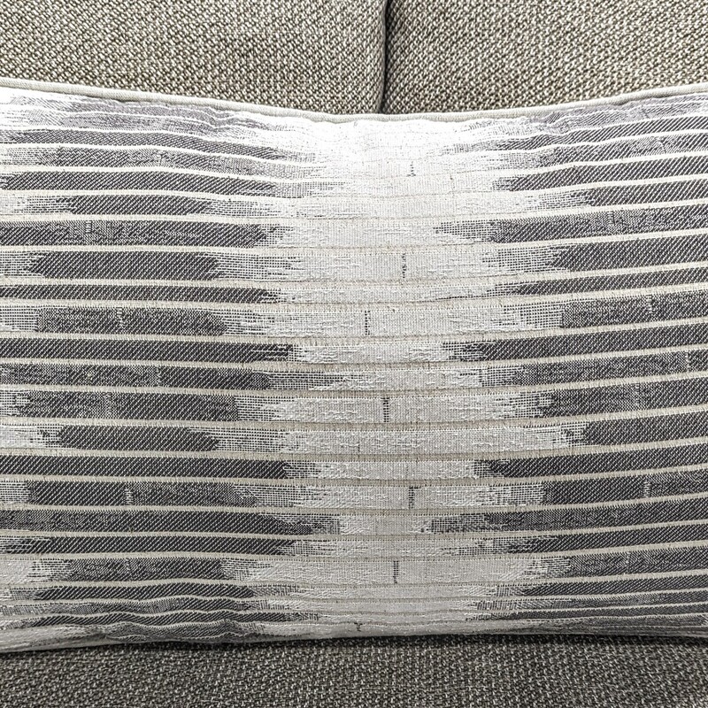 Rodeo Home Distress Stripe Lumbar Pillow
White and Gray
Size: 27x15H