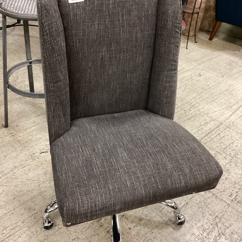 Fabric Office Chair, Gray, Nailheads
24in wide