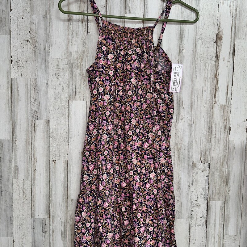 14/16 Navy Floral Tank Dr, Navy, Size: Girl 10 Up