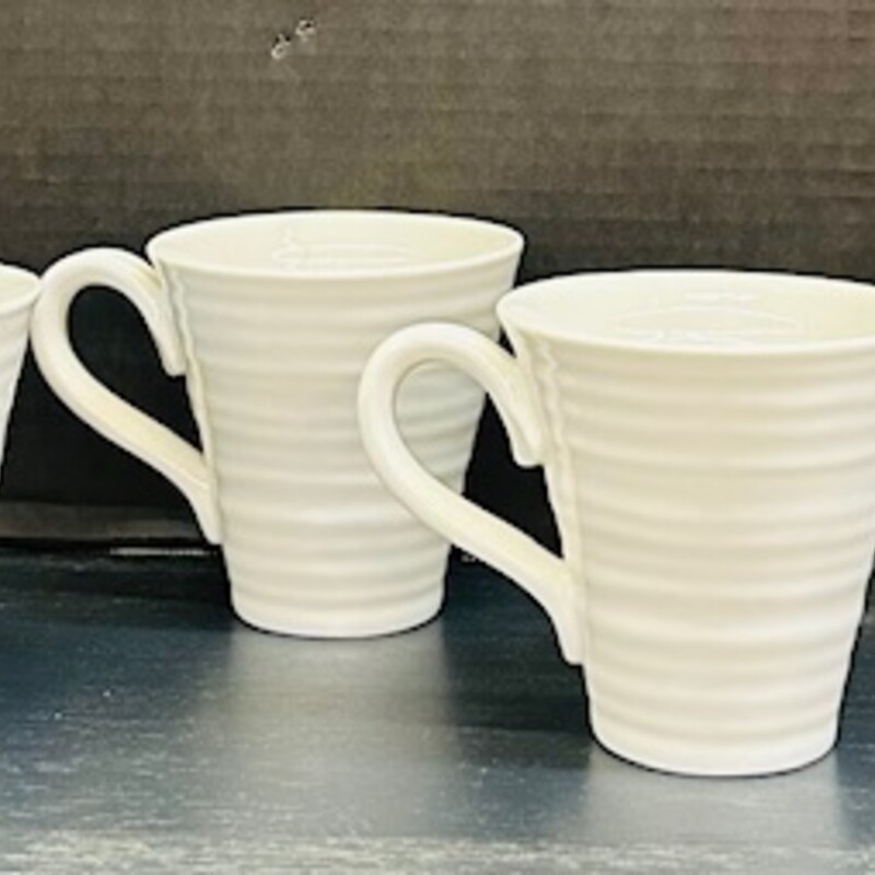 Set of 4 Sophie Conran Portmeirion Ribbed Mugs
White
Size: 5.5 x 4 x 4H