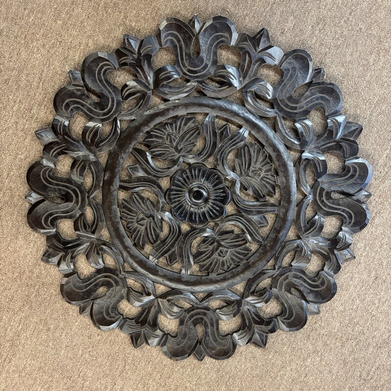 Wood Floral Wall Medallion
Brown Size: 29diameter