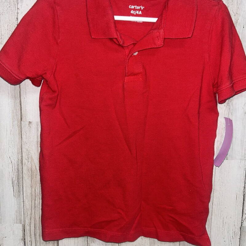 4T Red Polo Top