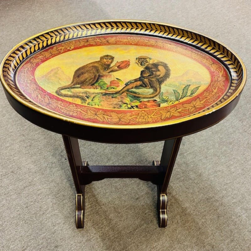 Ethan Allen Monkey Table
Brown Red Gold Size: 20 x 13 x 24H
As Is - slight wear