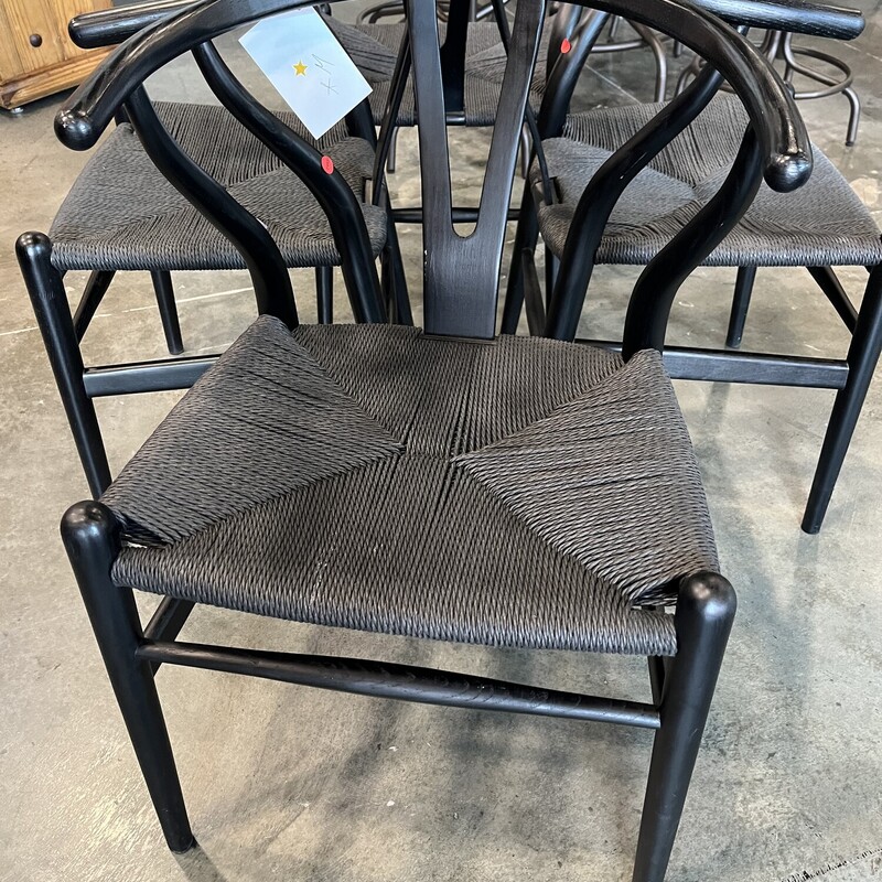 Set 4 Blk Wishbone Chairs