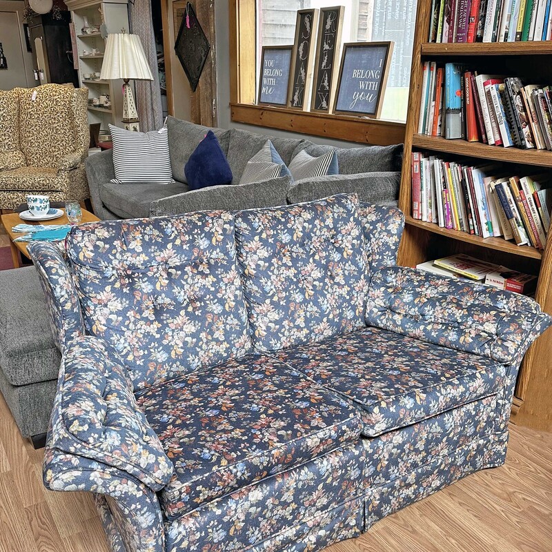Blue Floral Loveseat
66.5 Inches Wide, 35 Inches Deep, 32 Inches Tall
