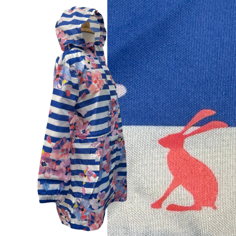 Joules Floral Rain Jacket
Right as Rain Collection
Outwit the Weather
Hooded with Adjustable Cinch Waist
Packable
Floral and Stripes with Blue, White, Pink and Coral
Size: Medium