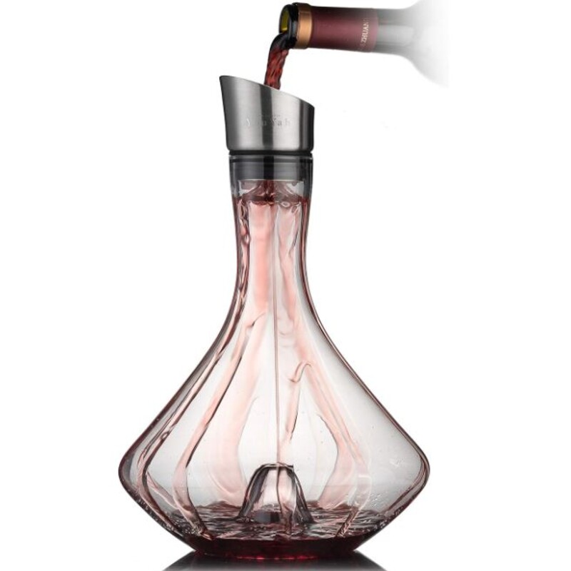 Wine Breather Carafe
Clear Silver Black Size: 7 x 12H
Retails: $39.99
Original box included