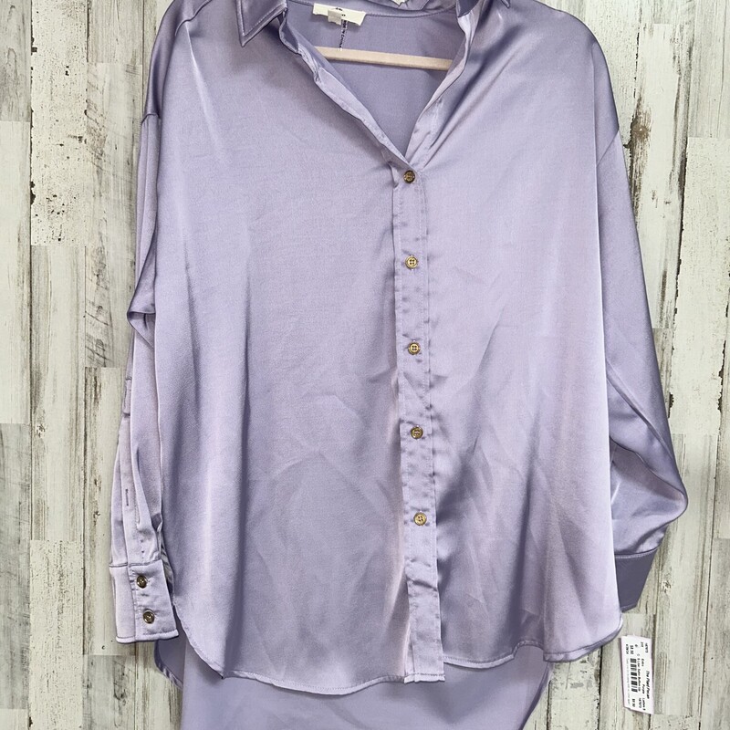 S Lilac Satin Button Up