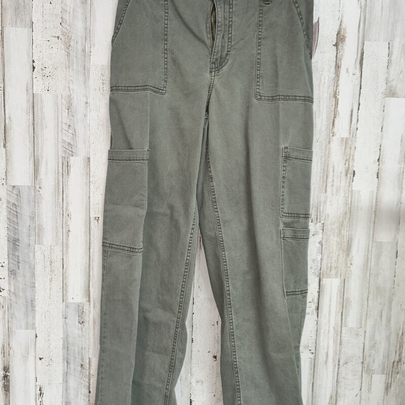 L Olive Cargo Pants, Green, Size: Ladies L