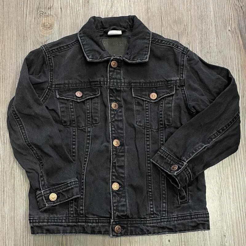 Zara Denim Jacket, Black, Size: 6Y