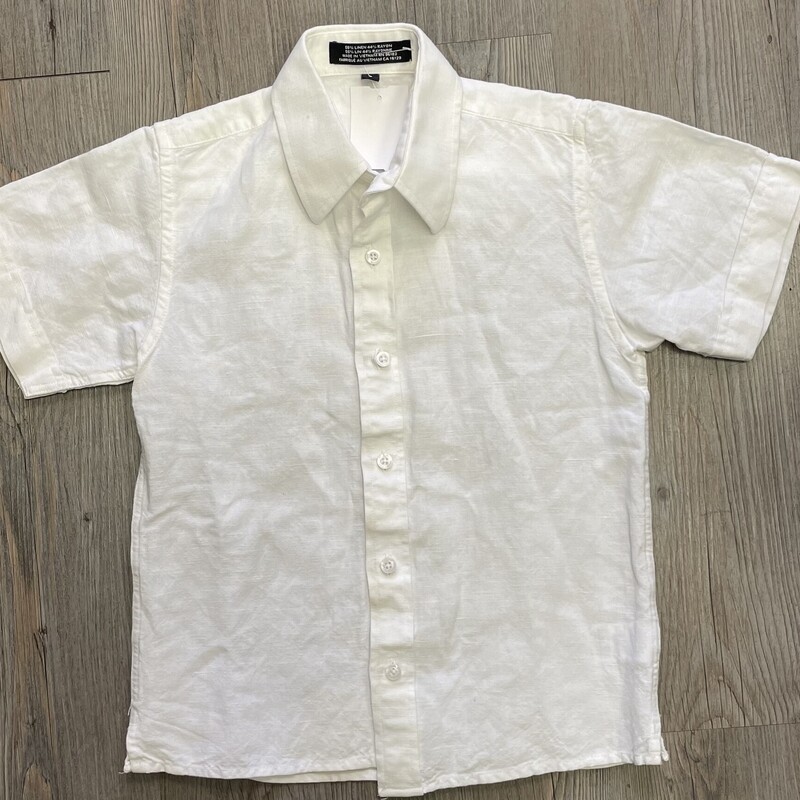 Ike Behar Linen SL Shirt, White, Size: 6Y