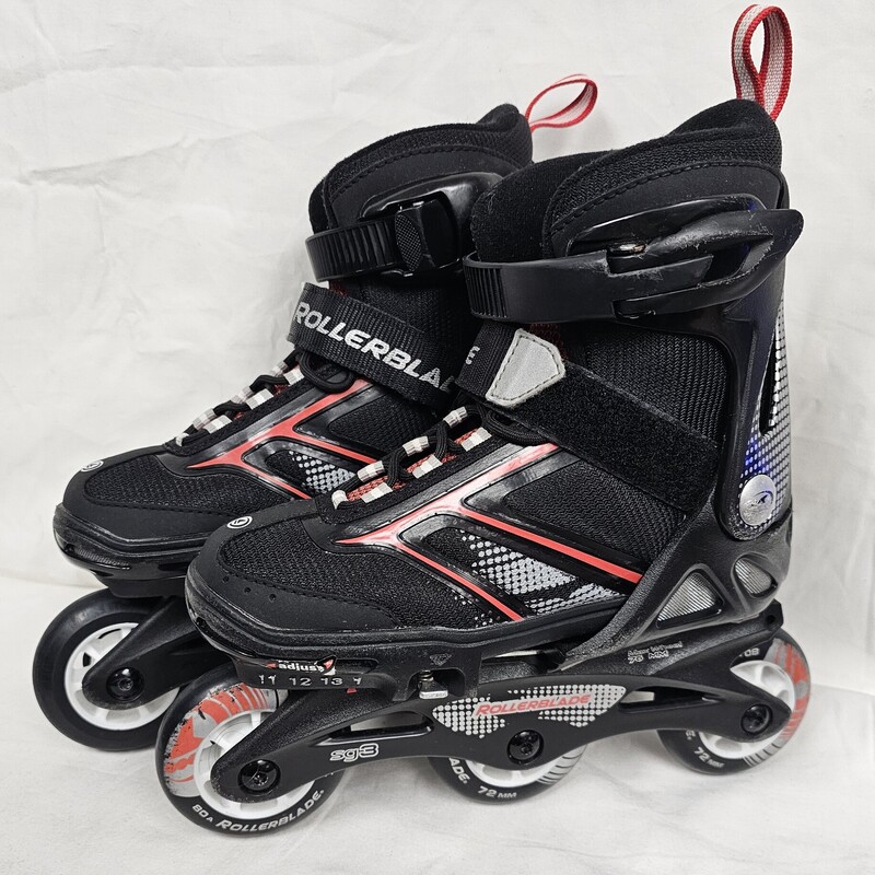 Pre-owned Rollerblade Spitfire XT Kids Adjustable Inline Skates, Size: Y11-1