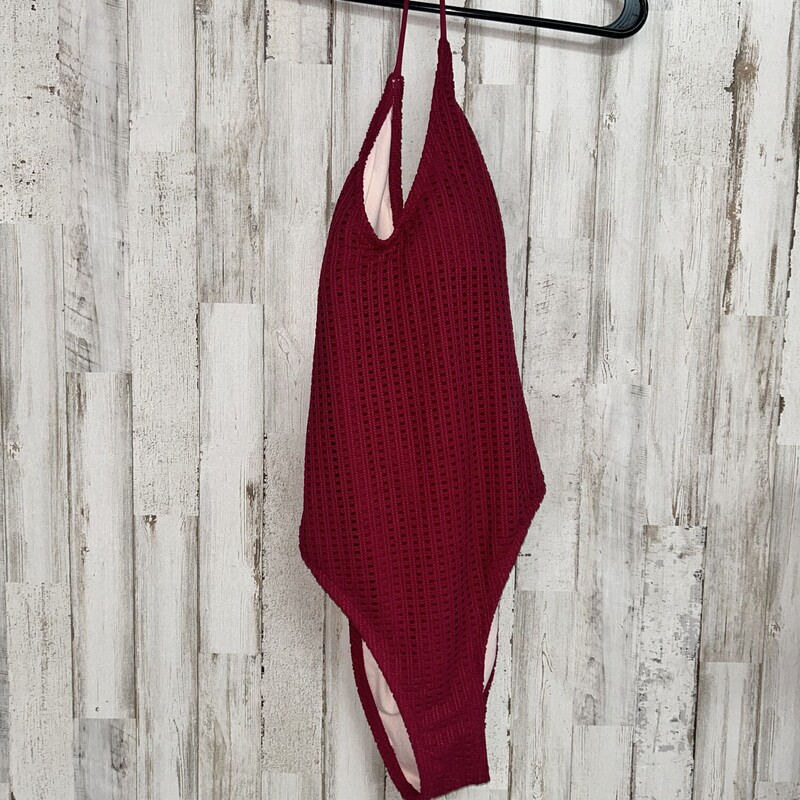 S Red Crochet Swim, Red, Size: Ladies S