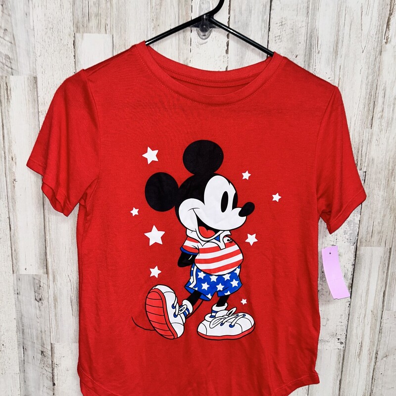 M Red Mickey Tee, Red, Size: Ladies M