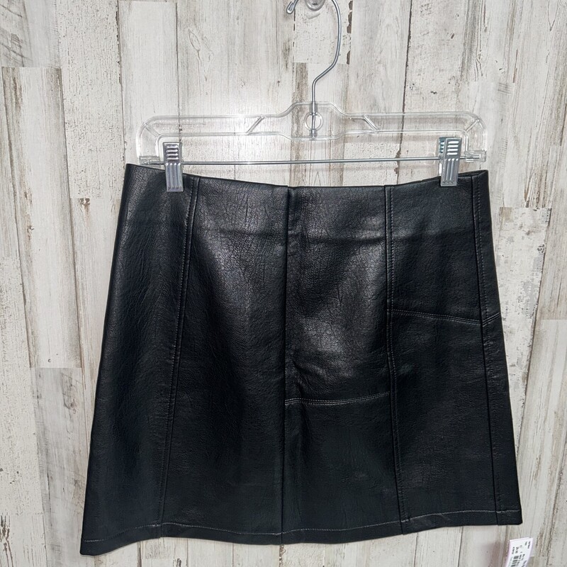 NEW S Black Leather Skirt