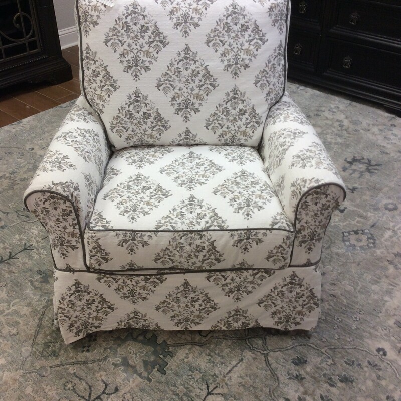 4 Seasons accent Swivel Chair  only, with a blythe mineral slip cover, Gray/white