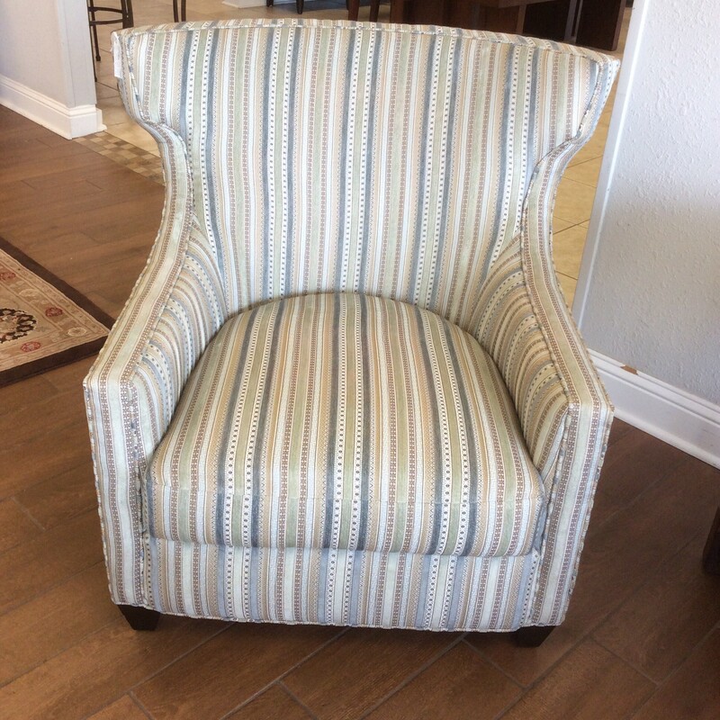Add a touch of charm to you living space with this century chair.  Multi colored to accent any furniture piece.