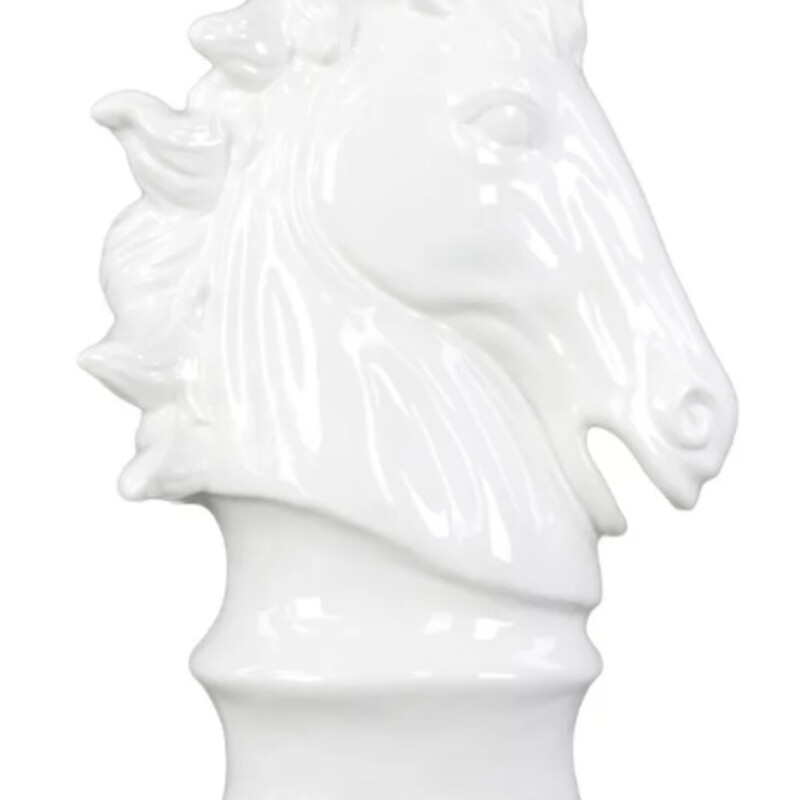Ceramic Horse Head on Pedestal
White
Size: 12x24H