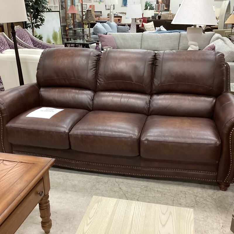 Leather Sofa Sleeper, Brown, 3 Seat
83 in Wide