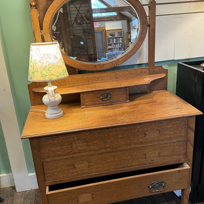 Four Drawer Dresser with Mirror
One Small Drawer and Shelf
17 In Width x 36 In Length x 56 In Height