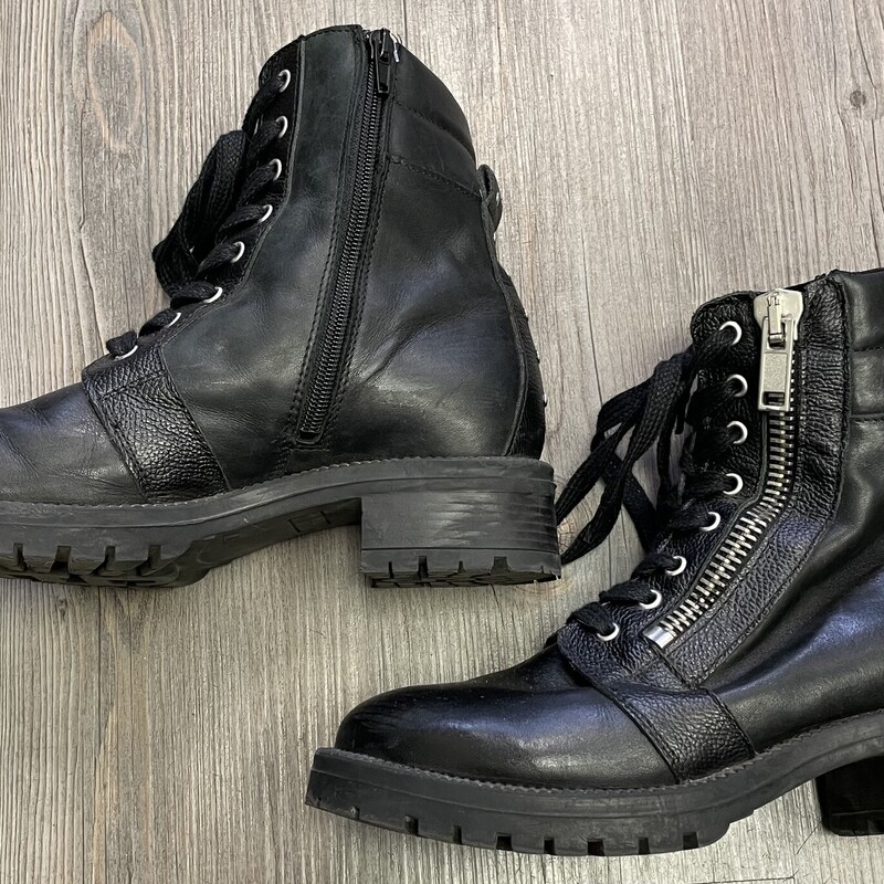 Le Chateau Zip Up Boots, Black, Size: 5Y