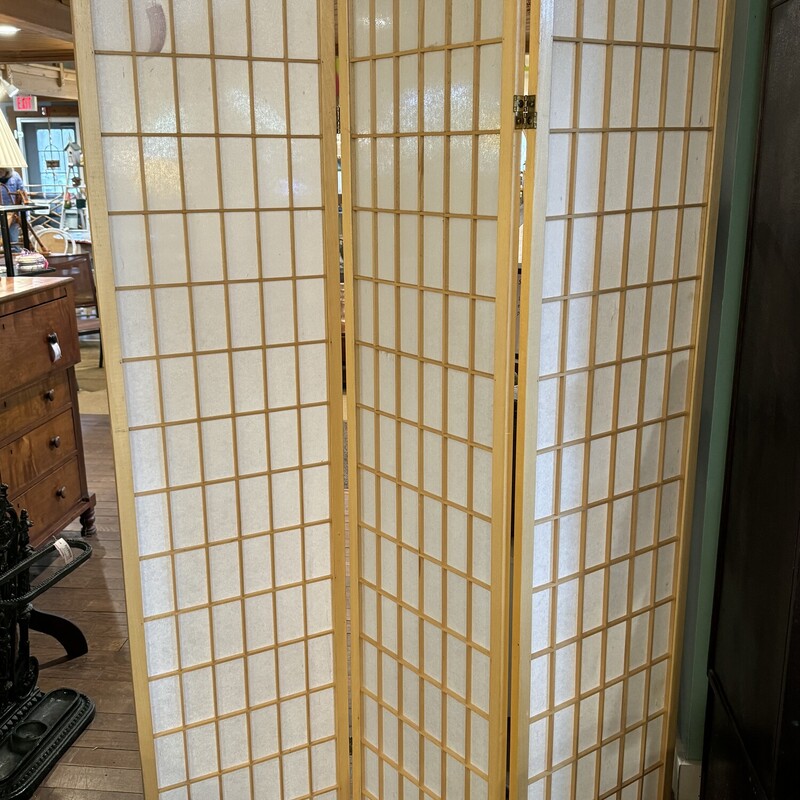 Light Wood & Paper Room Divider
 53 Inches Wide by 70 Inches Tall