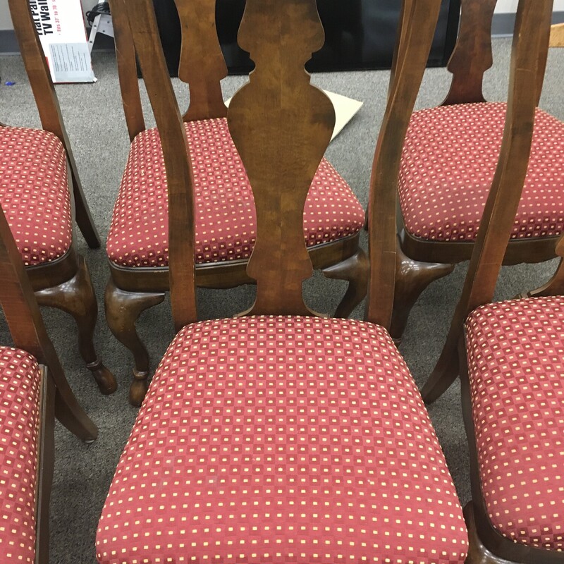 Set 6 Dining Chairs Red S