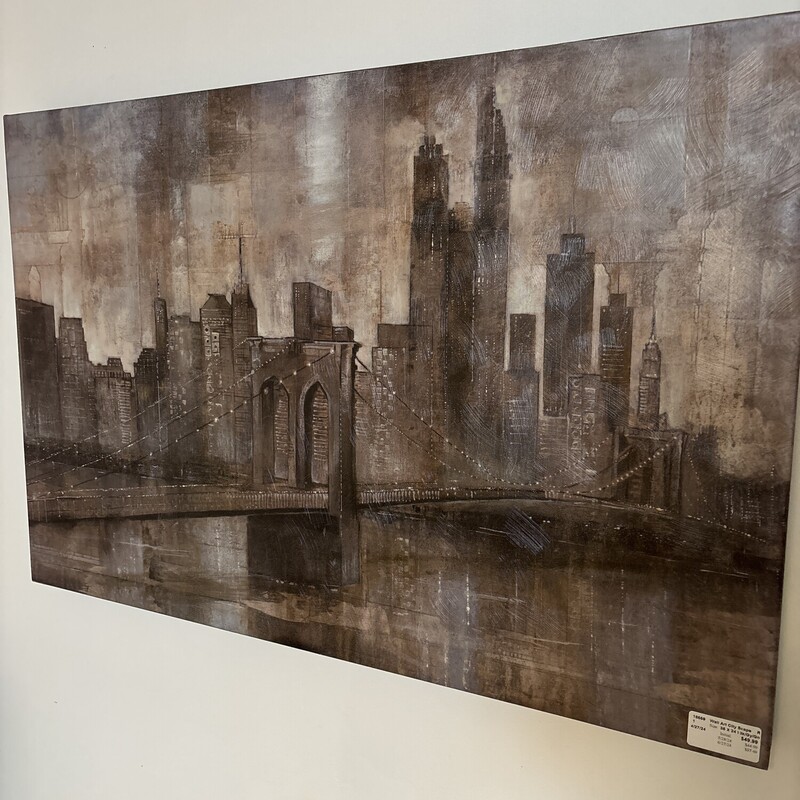 Wall Art   City Scape
 Black Gray & Green
Size: 35 X 24 In