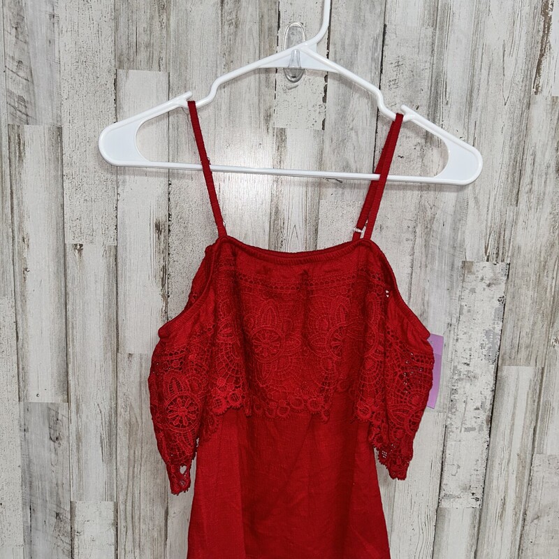M Red Lace Off Shoulder T, Red, Size: Ladies M